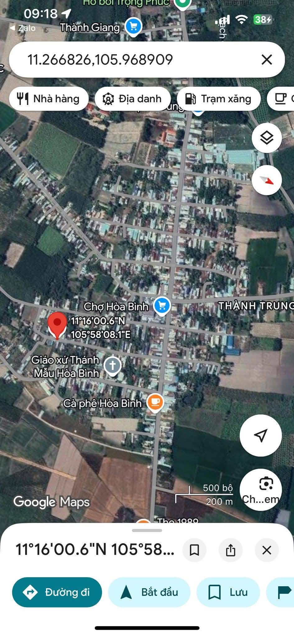 Đata gần chợ Hòa Bình đầu đường là bách hóa điện máy xanh, chợ, trường học, ubnd,... Đất ở Thành Long, Châu Thành, Tây Ninh (cũ)